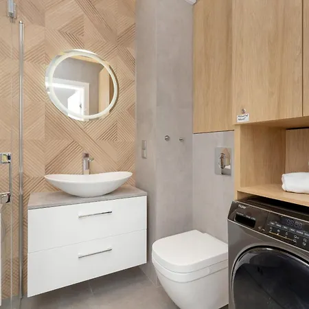 Bright Beige With Furnished Balcony And Parking In By Renters Apartment Gdansk